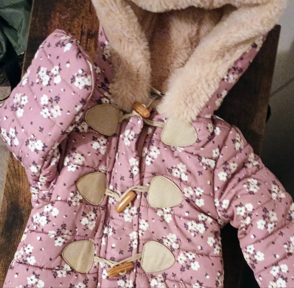 Nichole Miller- Pink Floral Puffer coat (full body- Newborn size)